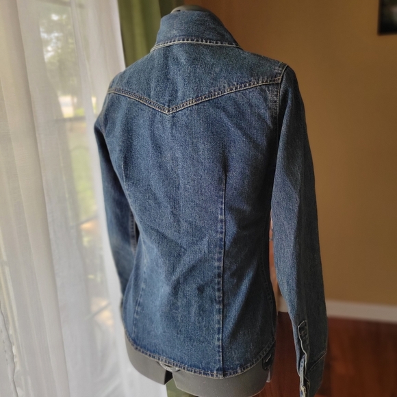 Arizona Jeans Blue Jean Jacket with Zipper Closure Size Small - Picture 3 of 10